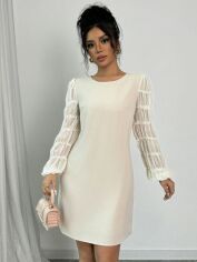 Акція на Сукня міді осіння жіноча SHEIN GD-00196462 M Кремова від Rozetka