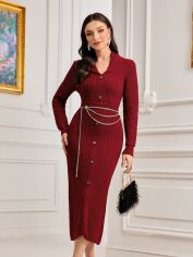 Акція на Сукня осіння жіноча SHEIN GD-00193473 XL Червона від Rozetka