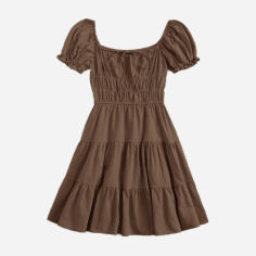 Акція на Плаття міді літнє жіноче SHEIN GD-00194909 L Коричневе від Rozetka