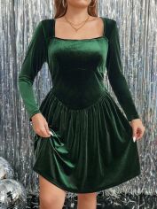 Акція на Сукня осіння жіноча SHEIN GD-00196306 4XL Зелена від Rozetka
