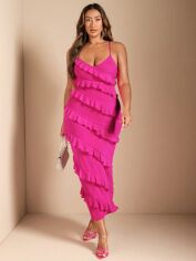 Акція на Сукня жіноча SHEIN GD-00220348 1XL Фуксія від Rozetka