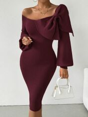 Акція на Сукня осіння жіноча SHEIN GD-00212017 S Бордова від Rozetka