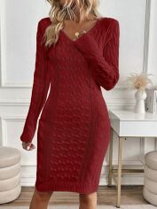 Акція на Сукня осіння жіноча SHEIN GD-00193818 M Бордова від Rozetka
