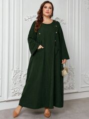 Акція на Сукня осіння жіноча SHEIN GD-00222765 1XL Темно-зелена від Rozetka
