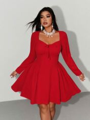 Акція на Сукня осіння жіноча SHEIN GD-00224785 0XL Червона від Rozetka