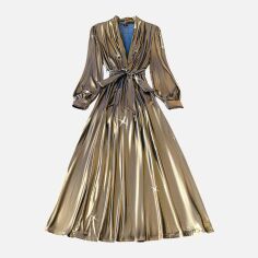 Акція на Сукня осіння жіноча SHEIN GD-00227602 0XL Золотиста від Rozetka