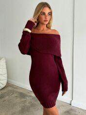 Акція на Сукня осіння жіноча SHEIN GD-00214664 S Бордова від Rozetka