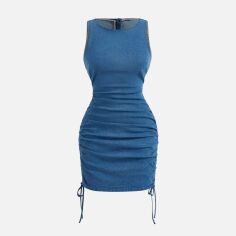 Акція на Плаття джинсове коротке літнє жіноче SHEIN GD-00213887 XS Синє від Rozetka