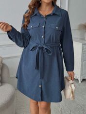 Акція на Сукня осіння жіноча SHEIN GD-00196996 4XL Синя від Rozetka
