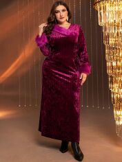 Акція на Сукня осіння жіноча SHEIN GD-00200556 0XL Бордова від Rozetka