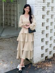 Акція на Сукня осіння жіноча SHEIN GD-00200333 S Бежева від Rozetka