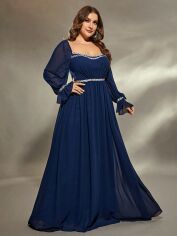 Акція на Сукня осіння жіноча SHEIN GD-00196359 4XL Темно-синя від Rozetka