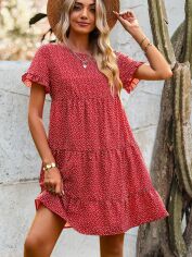 Акція на Плаття міді літнє жіноче SHEIN GD-00199180 M Червоне від Rozetka