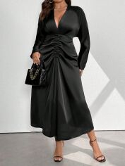 Акція на Сукня вечірня довга осіння жіноча SHEIN GD-00185028 4XL Чорна від Rozetka