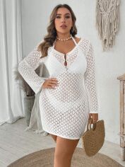 Акція на Сукня осіння жіноча SHEIN GD-00193776 2XL Біла від Rozetka