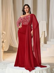 Акція на Сукня осіння жіноча SHEIN GD-00216005 3XL Червона від Rozetka