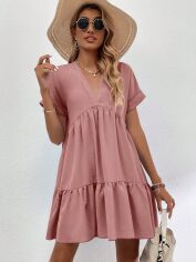 Акція на Плаття міді літнє жіноче SHEIN GD-00224950 XS Світло-рожеве від Rozetka