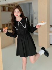 Акція на Плаття коротке літнє жіноче SHEIN GD-00220794 XS Чорне від Rozetka