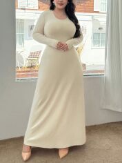 Акція на Сукня осіння жіноча SHEIN GD-00219292 4XL Кремова від Rozetka