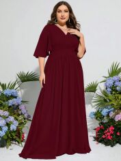 Акція на Сукня жіноча SHEIN GD-00199572 4XL Бордова від Rozetka
