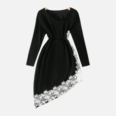 Акція на Сукня осіння жіноча SHEIN GD-00227169 1XL Чорна від Rozetka