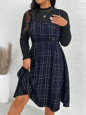 Акція на Сукня осіння жіноча SHEIN GD-00228153 3XL Темно-синя від Rozetka