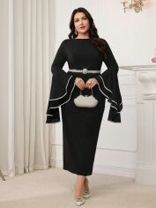 Акція на Сукня осіння жіноча SHEIN GD-00224915 3XL Чорна від Rozetka
