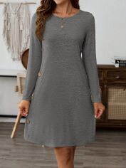Акція на Плаття міді осіннє жіноче SHEIN GD-00212657 S Сіре від Rozetka