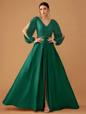 Акція на Сукня осіння жіноча SHEIN GD-00215703 L Темно-зелена від Rozetka