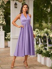 Акція на Плаття вечірнє міді літнє жіноче SHEIN GD-00176791 S Лілове від Rozetka
