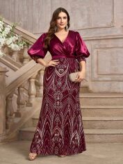 Акція на Сукня жіноча SHEIN GD-00196877 3XL Бордова від Rozetka