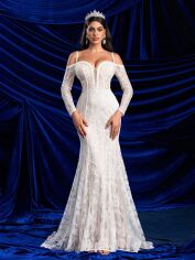 Акція на Весільне плаття жіноче SHEIN GD-00196062 S Біле від Rozetka