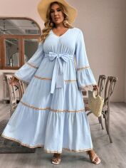 Акція на Плаття довге літнє жіноче SHEIN GD-00195153 1XL Синє від Rozetka