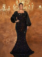 Акція на Сукня осіння жіноча SHEIN GD-00198628 0XL Чорна від Rozetka