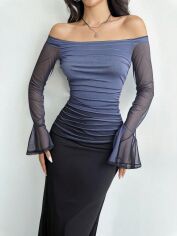 Акція на Плаття вечірнє довге осіннє жіноче SHEIN GD-00179299 M Чорне від Rozetka