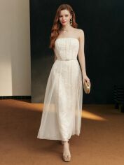 Акція на Сукня жіноча SHEIN GD-00197636 S Кремова від Rozetka