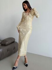 Акція на Сукня осіння жіноча SHEIN GD-00199070 M Кремова від Rozetka