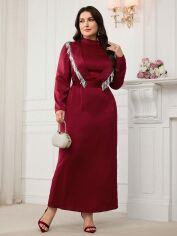 Акція на Сукня осіння жіноча SHEIN GD-00196276 1XL Бордова від Rozetka