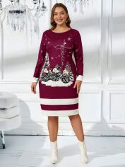Акція на Сукня осіння жіноча SHEIN GD-00215262 5XL Бордова від Rozetka