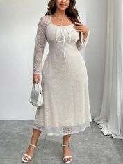 Акція на Сукня осіння жіноча SHEIN GD-00215378 4XL Біла від Rozetka