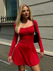 Акція на Плаття коротке літнє жіноче SHEIN GD-00180337 S Червоне від Rozetka