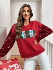 Акція на Світшот жіночий SHEIN GD-00200505 L Червоний від Rozetka