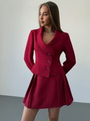 Акція на Костюм діловий жіночий SHEIN GD-00198216 M Бордовий від Rozetka
