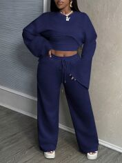 Акція на Костюм жіночий SHEIN GD-00223935 XS Темно-синій від Rozetka