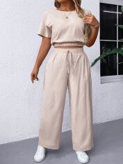 Акція на Костюм жіночий SHEIN GD-00195048 3XL Кремовий від Rozetka