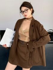 Акция на Костюм жіночий SHEIN GD-00198117 M Коричневий от Rozetka