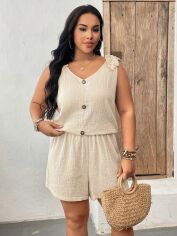 Акція на Костюм оверсайз жіночий SHEIN GD-00195176 4XL Кремовий від Rozetka