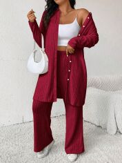 Акція на Костюм жіночий SHEIN GD-00223499 2XL Бордовий від Rozetka