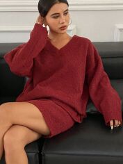 Акція на Костюм жіночий SHEIN GD-00196275 S Бордовий від Rozetka