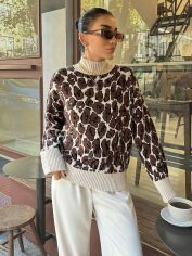 Акція на Светр жіночий SHEIN GD-00193736 S Коричневий від Rozetka